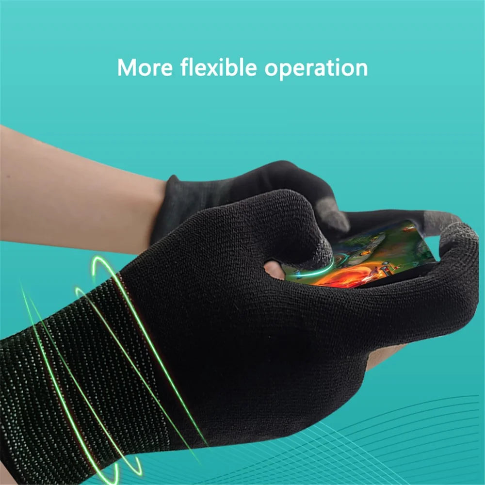 1 Pair Touchscreen Gaming Gloves High-Sensitive Anti-Sweat Seamless Game Gloves - Black - 3