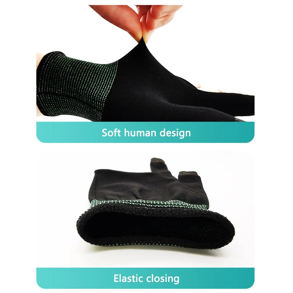 1 Pair Touchscreen Gaming Gloves High-Sensitive Anti-Sweat Seamless Game Gloves - Black - 4