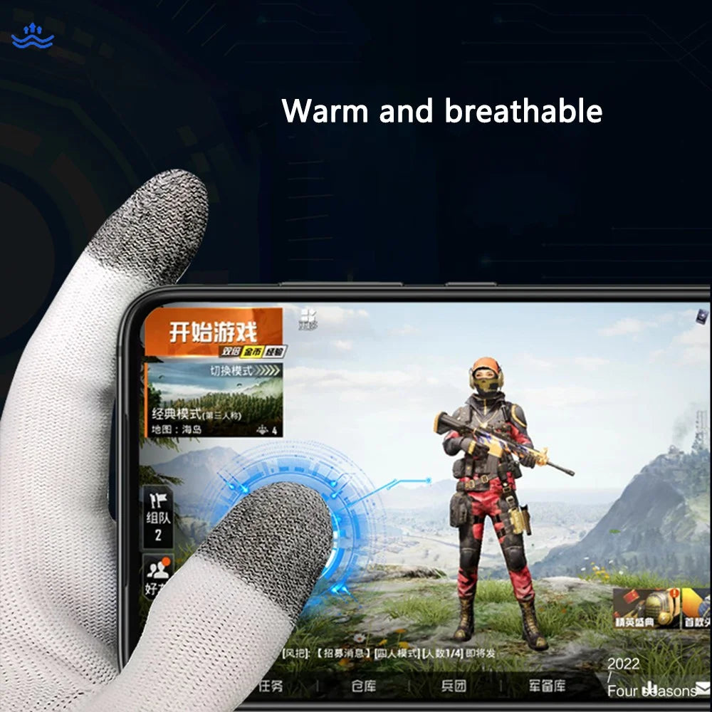 1 Pair Touchscreen Gaming Gloves High-Sensitive Anti-Sweat Seamless Game Gloves - Black - 6