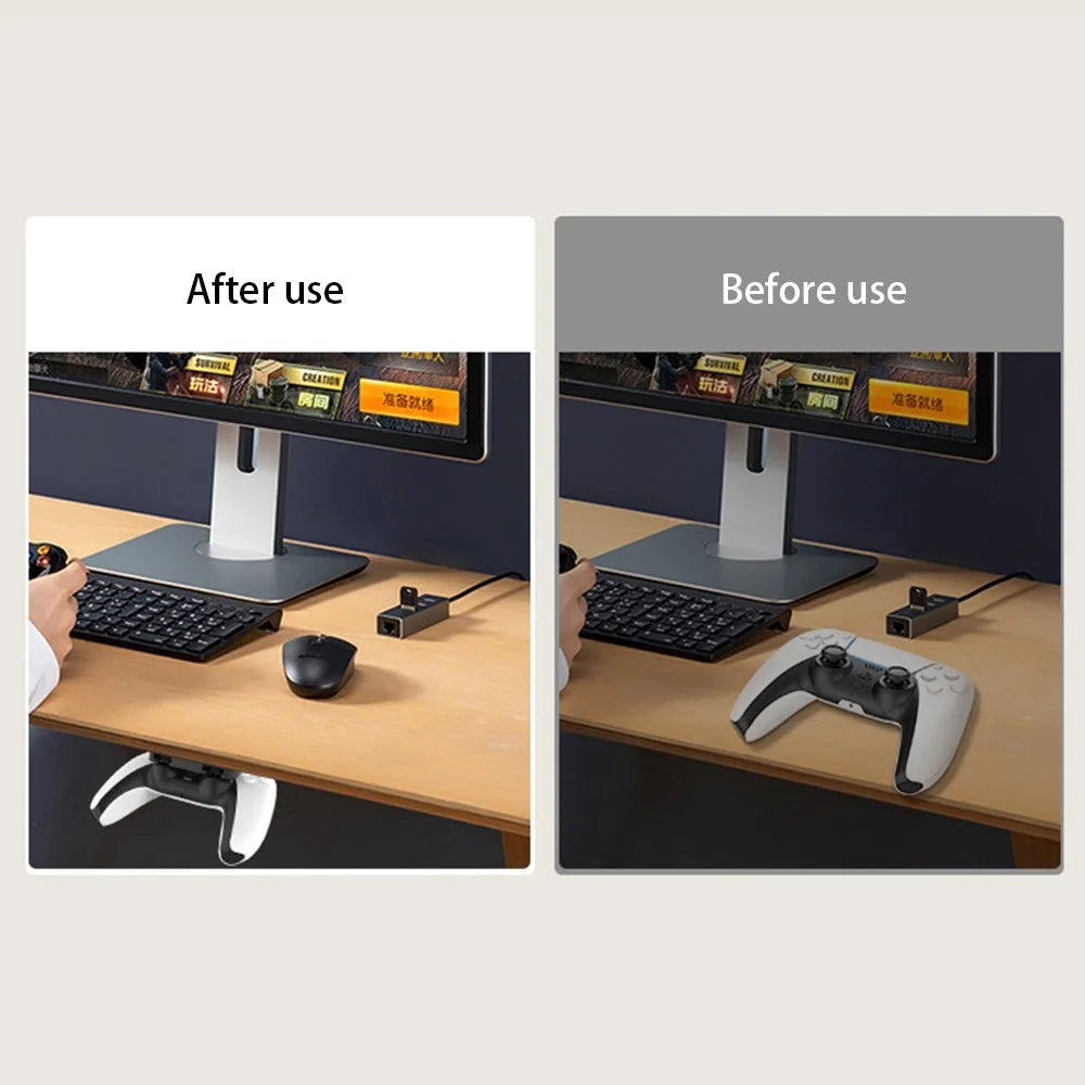 For PS4 / PS5 Game Controller Hanger Bracket Under Desk Storage Rack - 5