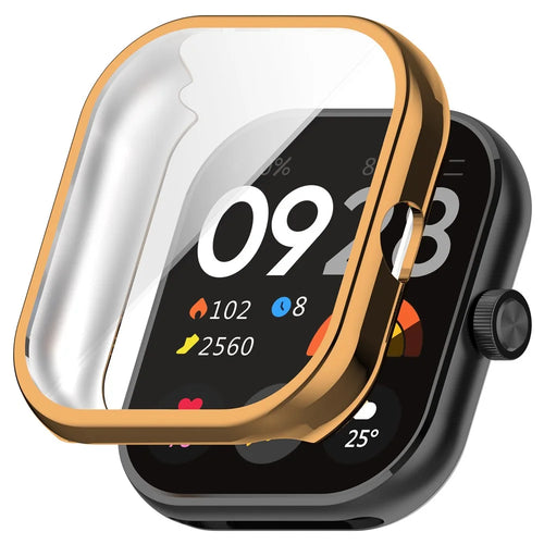 For Xiaomi Redmi Watch 4 TPU Watch Protective Case Electroplating Anti-drop Frame - Rose Gold - 1