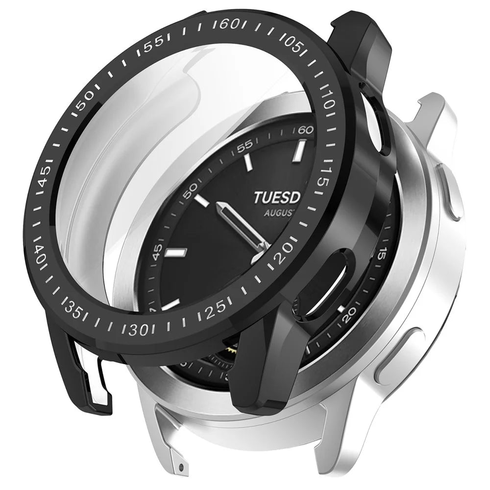 For Xiaomi Watch S3 TPU Watch Protective Case Electroplating Anti-drop Cover - Black - 1