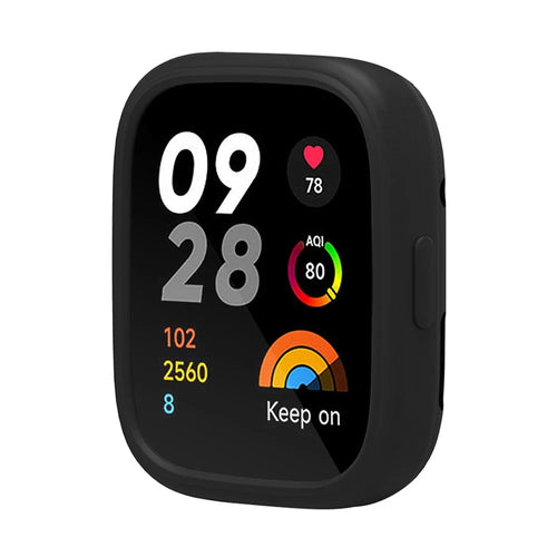 For Xiaomi Redmi Watch 3 Silicone Case Smart Watch Protective Case Cover - Black - 1