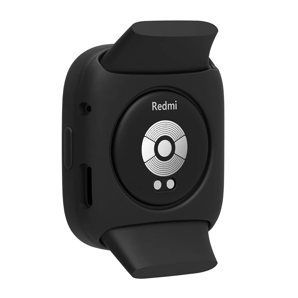 For Xiaomi Redmi Watch 3 Silicone Case Smart Watch Protective Case Cover - Black - 3