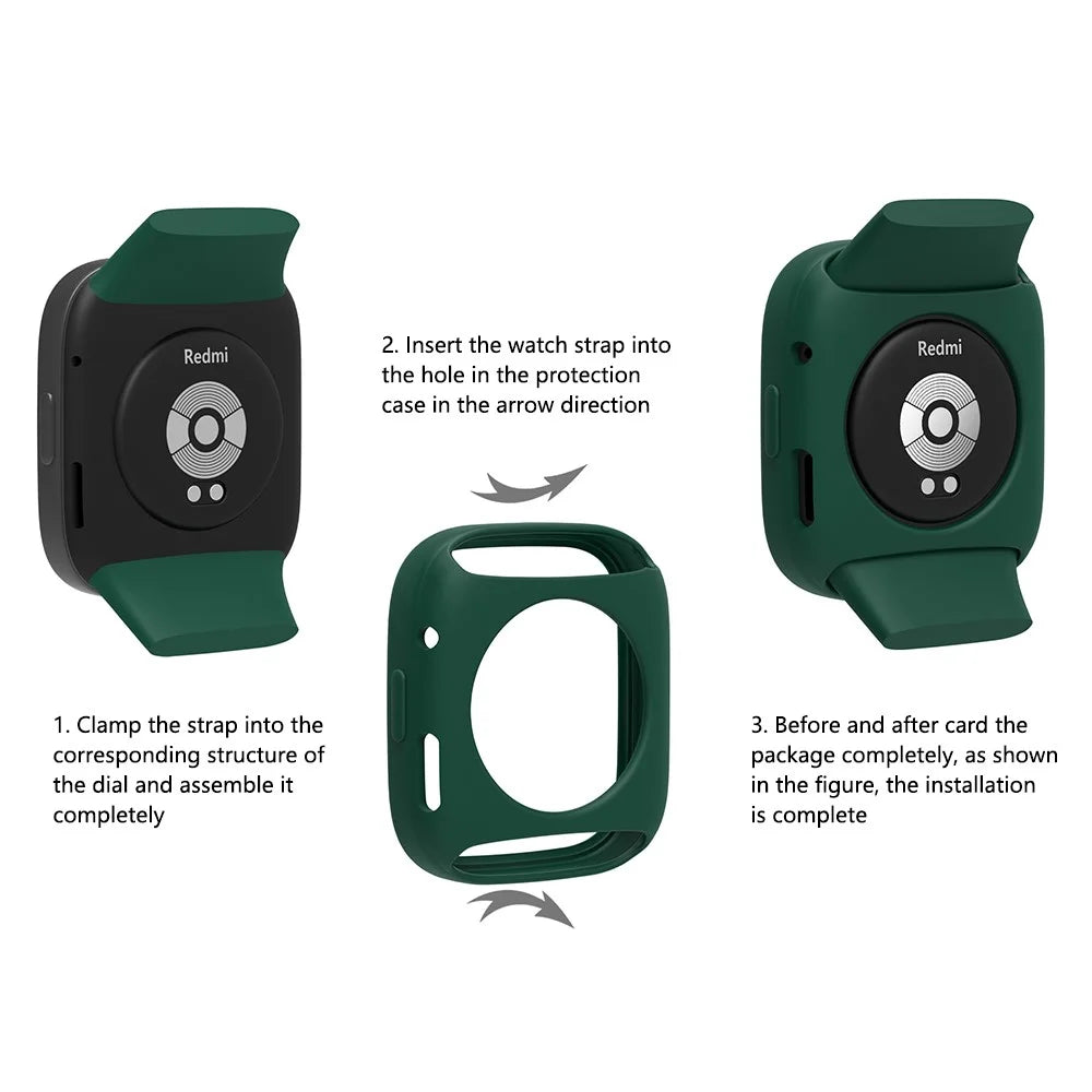 For Xiaomi Redmi Watch 3 Silicone Case Smart Watch Protective Case Cover - Black - 4