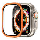 For Apple Watch Ultra 3 / Ultra 2 / Ultra 49mm Case Aluminum Alloy Watch Cover with Tempered Glass Film - Orange - 1