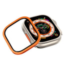 For Apple Watch Ultra 3 / Ultra 2 / Ultra 49mm Case Aluminum Alloy Watch Cover with Tempered Glass Film - Orange - 5