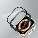 For Apple Watch Ultra 3 / Ultra 2 / Ultra 49mm Watch Case Aluminum Alloy Cover with Tempered Glass Protector - Black - 2