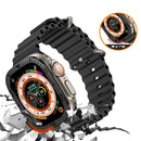 For Apple Watch Ultra 3 / Ultra 2 / Ultra 49mm Watch Case Aluminum Alloy Cover with Tempered Glass Protector - Black - 3