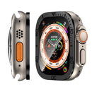 For Apple Watch Ultra 3 / Ultra 2 / Ultra 49mm Watch Case Aluminum Alloy Cover with Tempered Glass Protector - Black - 4