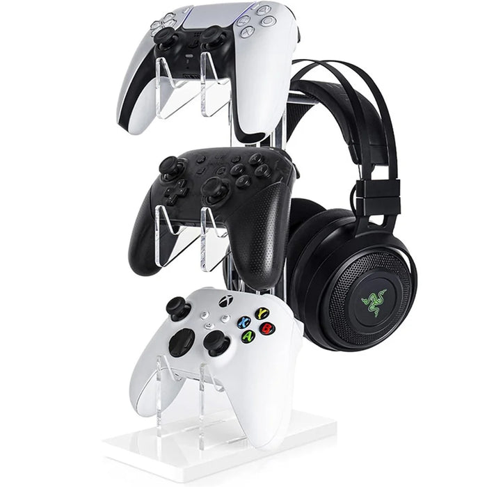 Game Controller Holder Crystal Acrylic Gamepad Display Stand Bracket Rack for Switch  /  Xbox - White - 1