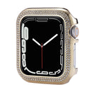 For Apple Watch Series 8 41mm / Series 7 41mm Watch Frame Aluminum Alloy Cover with Rhinestone Decor - Gold - 1