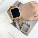 For Apple Watch Series 8 41mm / Series 7 41mm Watch Frame Aluminum Alloy Cover with Rhinestone Decor - Gold - 2