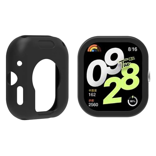For Xiaomi Redmi Watch 4 Silicone Protective Cover Anti-Scratch Smart Watch Case - Black - 1