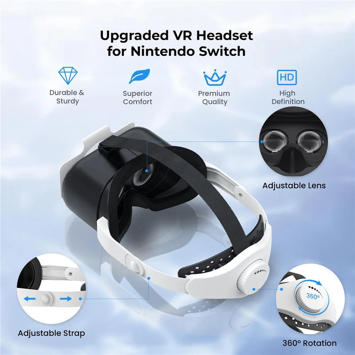 DEVASO For Nintendo Switch VR Headset with Adjustable Head Strap, Version 3.0 - 2
