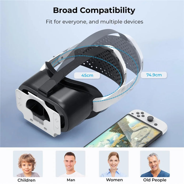 DEVASO For Nintendo Switch VR Headset with Adjustable Head Strap, Version 3.0 - 3