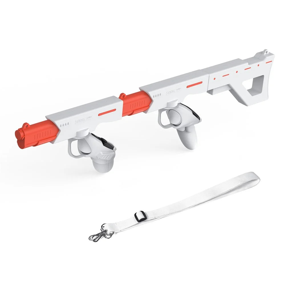 DEVASO For Meta Quest 3 VR Magnetic Suction Gunstock Game Controller Holder - White - 1