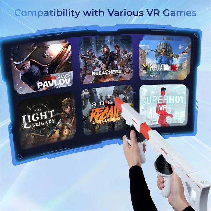 DEVASO For Meta Quest 3 VR Magnetic Suction Gunstock Game Controller Holder - White - 5