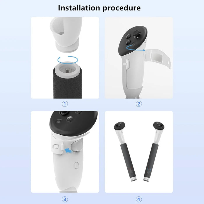 HIBLOKS Gamepad Stick for Oculus Quest 3 Handles Extension Controller Grips ABS+Sponge VR Controller - 6