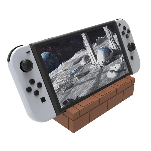 HS-SW500 For Nintendo Switch / Switch OLED Video Converter Dock Station with RJ45+USB+HD+Type-C - Brown - 1
