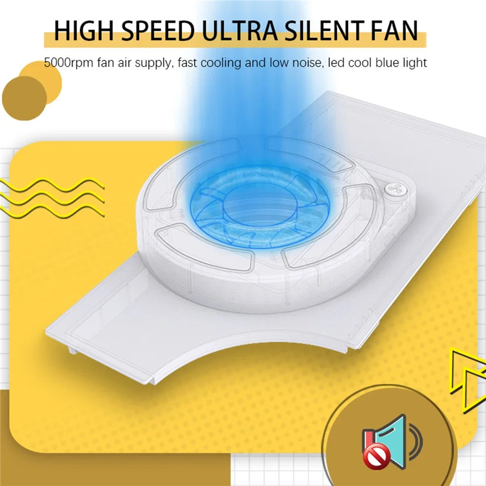 TOPWOLF For Nintendo Switch OLED Dock Cooling Fan Game Console Back Cover Cooler - White - 6
