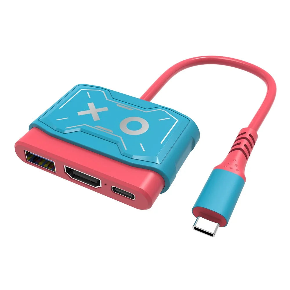 TOPWOLF HS-SW250 For Nintendo Switch / Switch OLED Dock 4K HD USB 3.0 Hub Adapter USB C Splitter TV Docking Station - 1