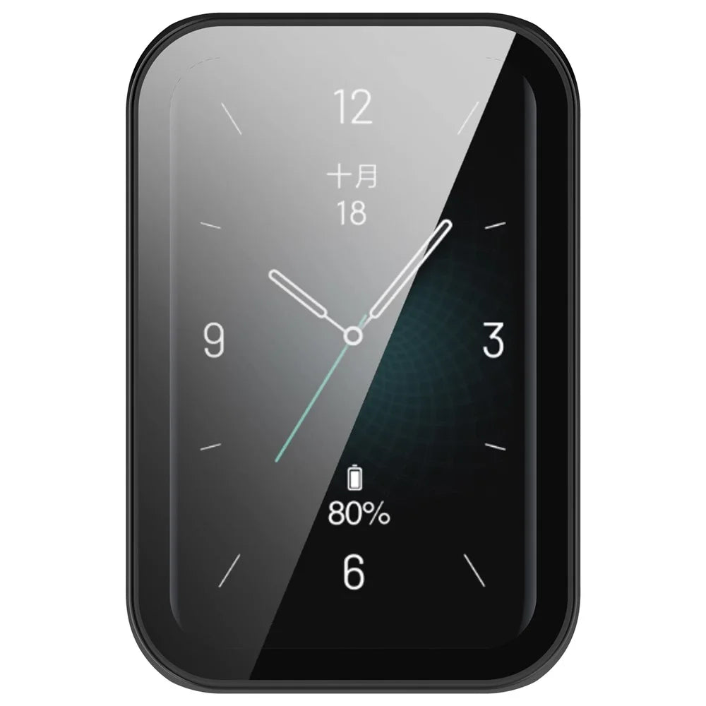For Honor Band 9 Hard PC Watch Case Scratch Proof Cover with Tempered Glass Screen Film - Black - 5