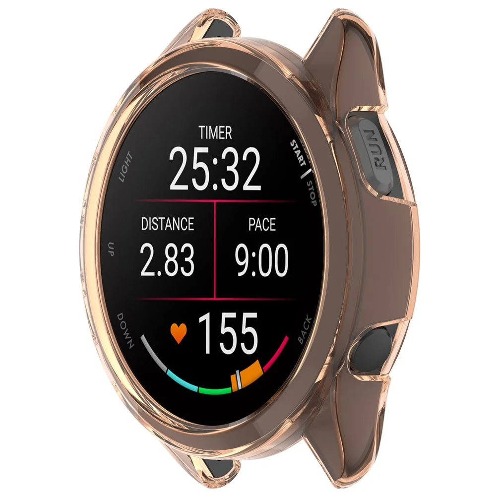 For Garmin Forerunner 165 / Forerunner 165 Music TPU Watch Frame Smartwatch Protector Case - Transparent Pink - 2