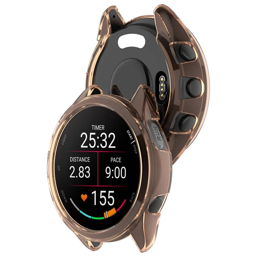 For Garmin Forerunner 165 / Forerunner 165 Music TPU Watch Frame Smartwatch Protector Case - Transparent Pink - 6