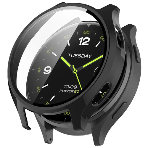 Hard PC Cover for Xiaomi Watch 2 Watch Case with Tempered Glass Screen Film - Black - 1