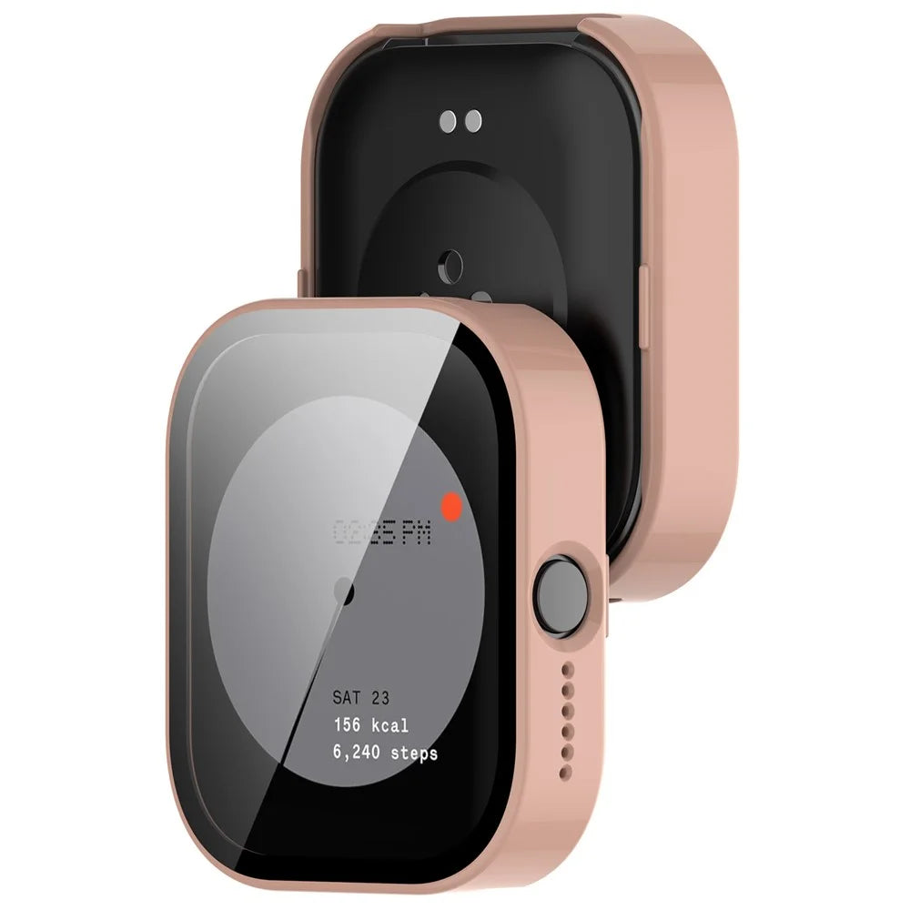For Nothing CMF Watch Pro (D395) Watch Cover PC+Tempered Film Watch Protective Case Anti-Drop Protection - Sakura Pink - 7
