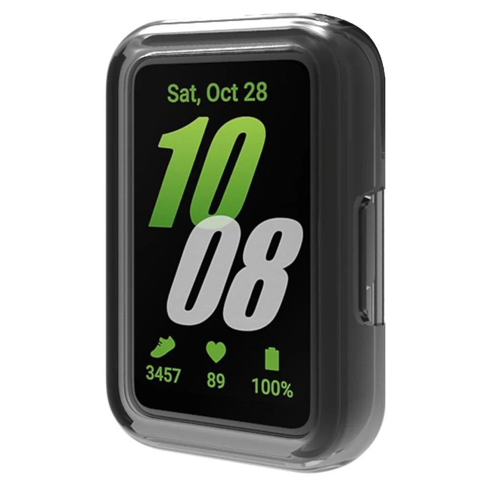 For Samsung Galaxy Fit3 Smart Watch Protective Case TPU Watch Frame Cover - Transparent Black - 1