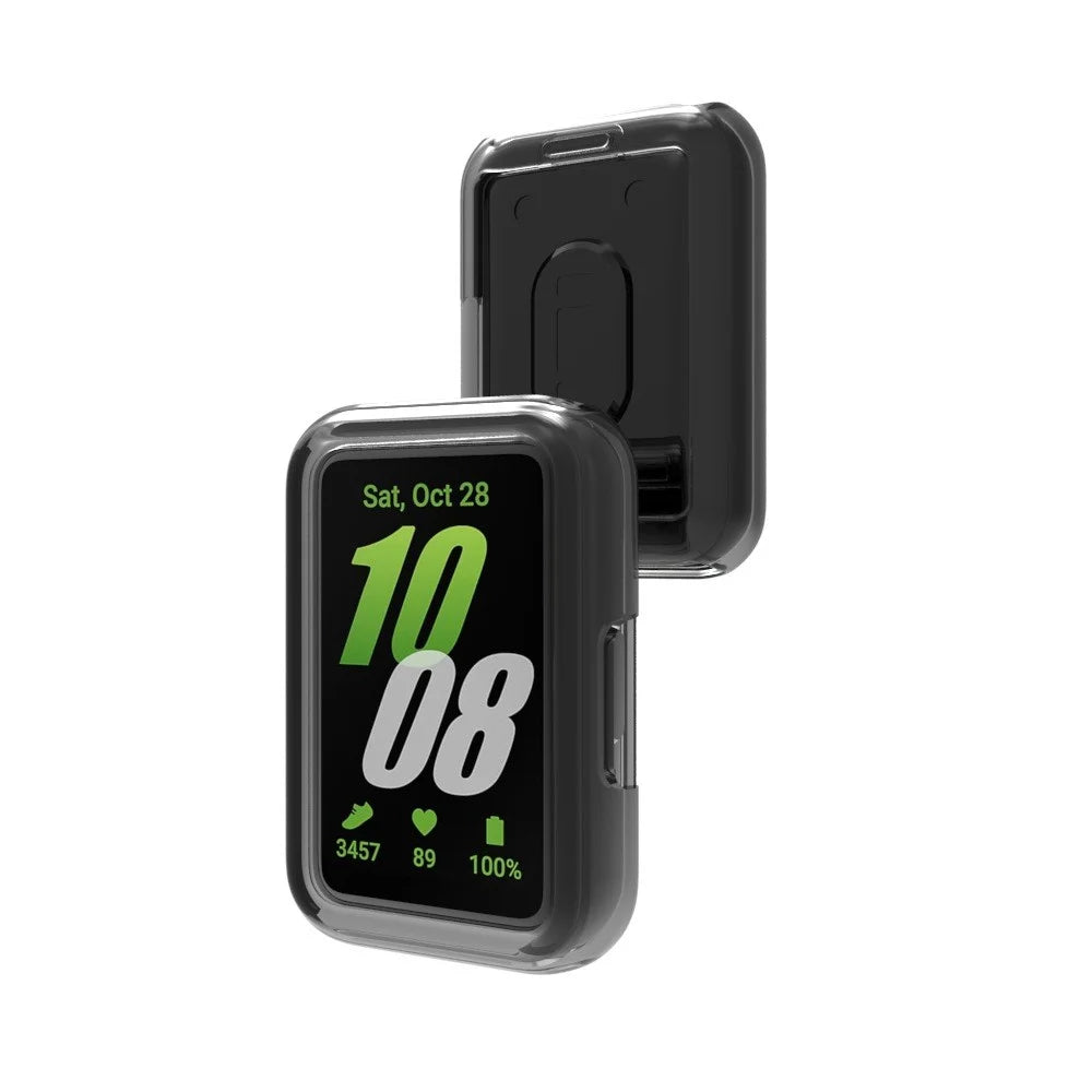 For Samsung Galaxy Fit3 Smart Watch Protective Case TPU Watch Frame Cover - Transparent Black - 2