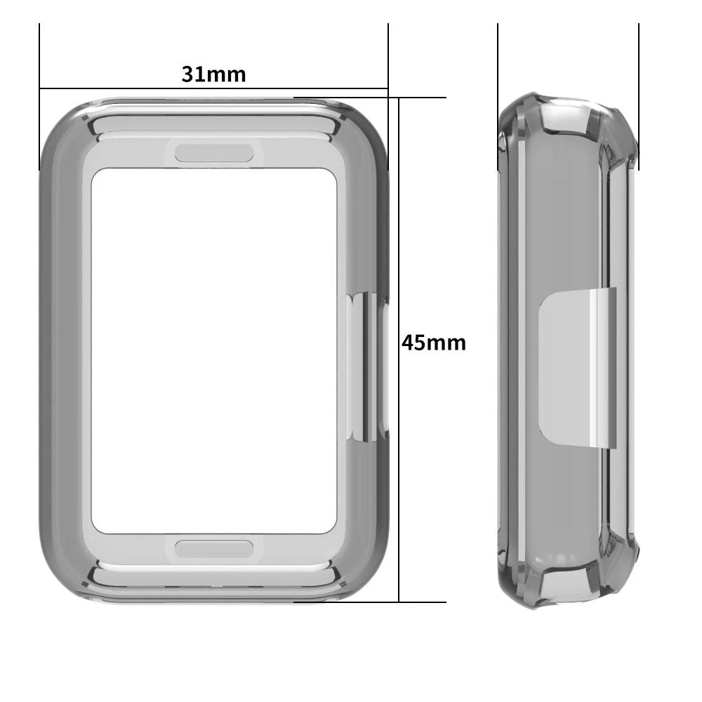 For Samsung Galaxy Fit3 Smart Watch Protective Case TPU Watch Frame Cover - Transparent Black - 4
