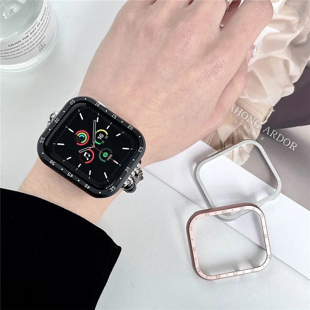 For Apple Watch Series 3 / 2 / 1 38mm Aluminum Alloy Case Protective Watch Cover with Dial Plate - Gold - 3