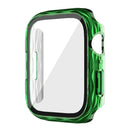 For Apple Watch Series 7 / 8 45mm Hard PC+Tempered Glass Screen Film Watch Case Cover - Transparent Green - 1