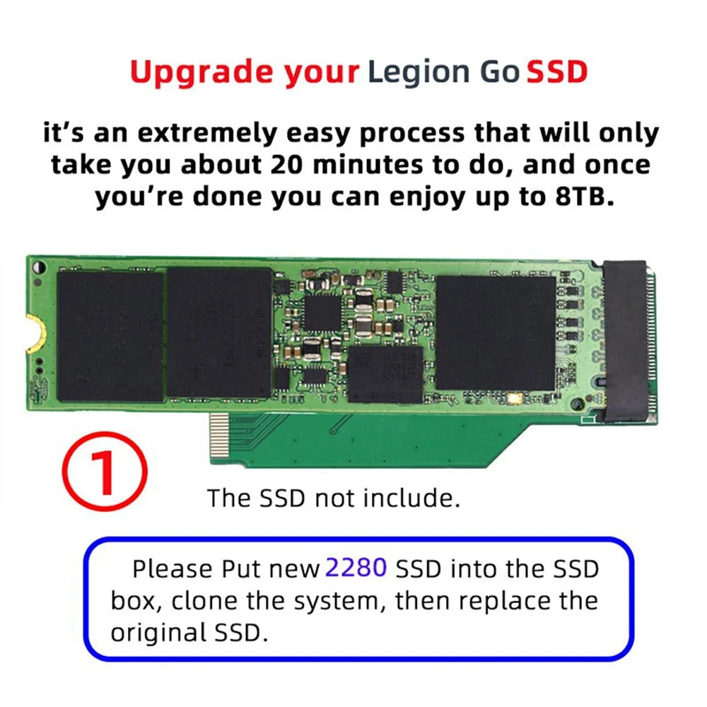 EP-038 For Lenovo Legion Go Game Boy NGFF NVME M-Key 22x42mm to 22x80mm Male to Female Extension SSD Adapter - 5