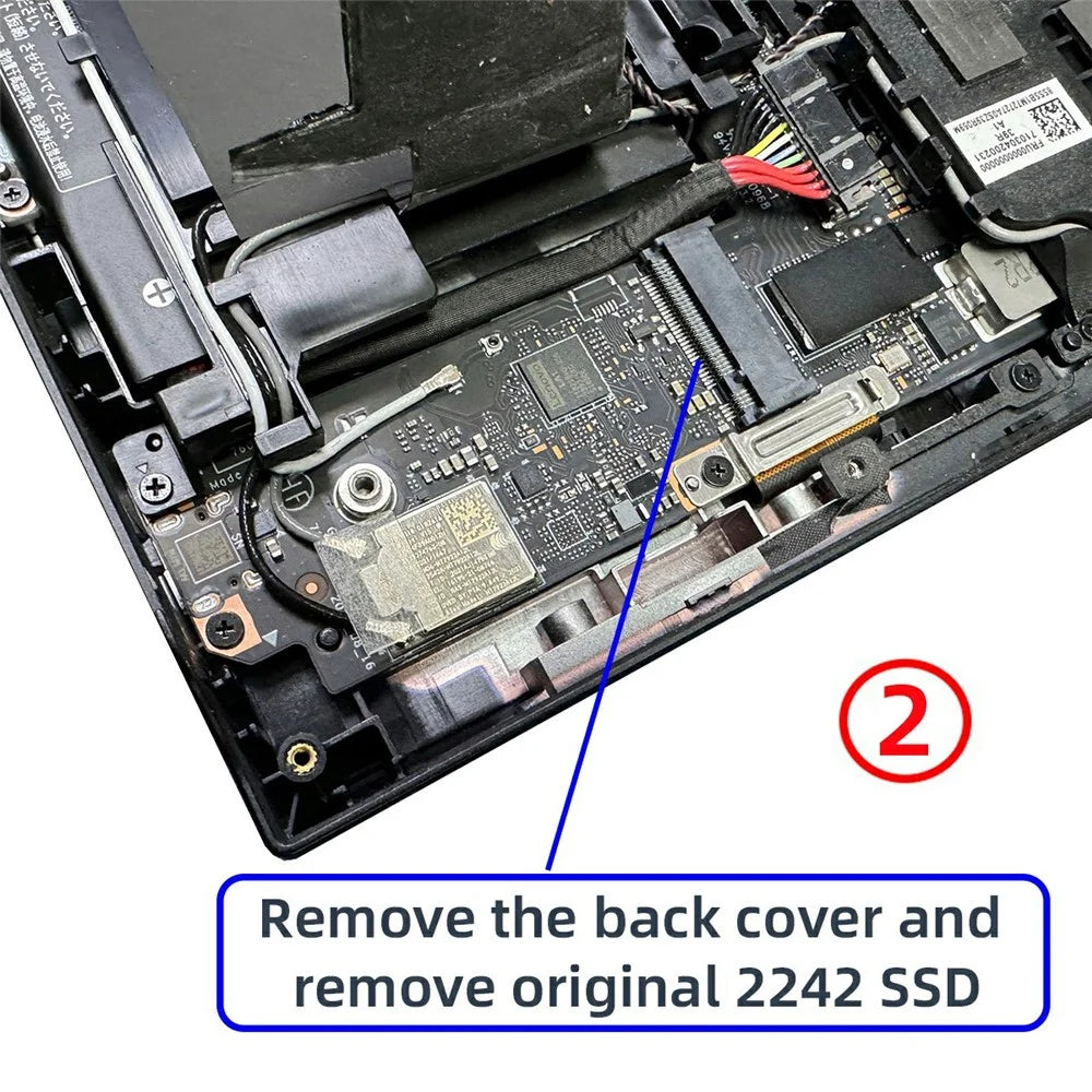 EP-038 For Lenovo Legion Go Game Boy NGFF NVME M-Key 22x42mm to 22x80mm Male to Female Extension SSD Adapter - 6