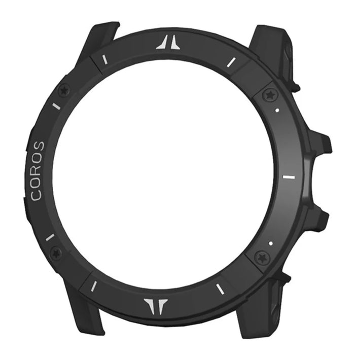 For Coros Vertix 2 Watch Case PC Protective Frame Cover Watch Screen Protector - Black+White - 3