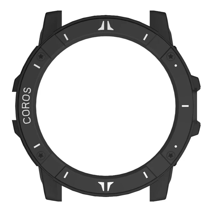 For Coros Vertix 2 Watch Case PC Protective Frame Cover Watch Screen Protector - Black+White - 4