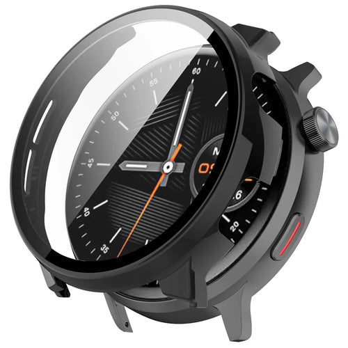 Hard PC Case for Mibro Watch Lite2 Watch Cover with Tempered Glass Screen Film - Black - 1