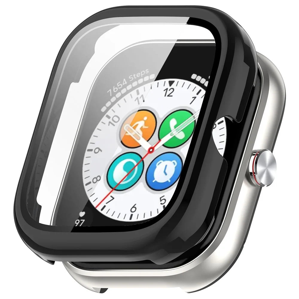 For Honor Choice Haylou Watch Protective Case PC Cover with Tempered Glass Screen Film - Black - 1