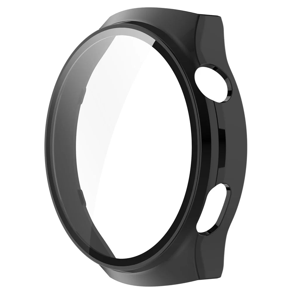 For Huawei Watch 4 Pro Case PC Cover with Curved Tempered Glass Screen Protector - Black - 2