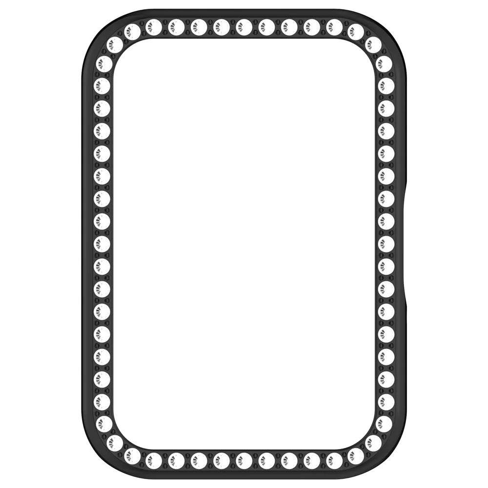 For Samsung Galaxy Fit3 (SM-R390) Rhinestone Decor PC Watch Case Anti-Scratch Hollow Frame - Electroplated Black - 4