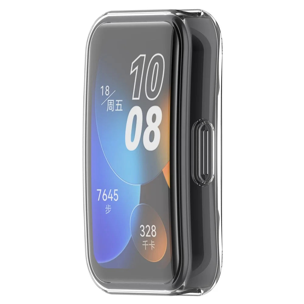 For Huawei Band 9 / 9 NFC / 8 / 8 NFC TPU Full Cover Watch Protective Case Electroplating Shell - Transparent White - 4