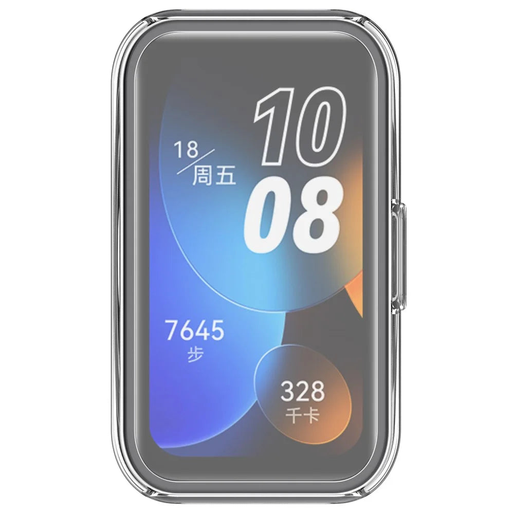 For Huawei Band 9 / 9 NFC / 8 / 8 NFC TPU Full Cover Watch Protective Case Electroplating Shell - Transparent White - 5