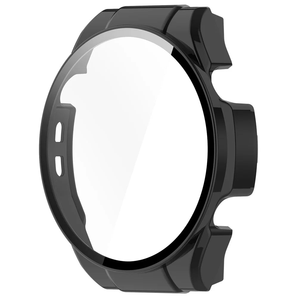 For Haylou Watch R8 Watch Case PC Protective Cover with Tempered Glass Screen Film - Black - 2
