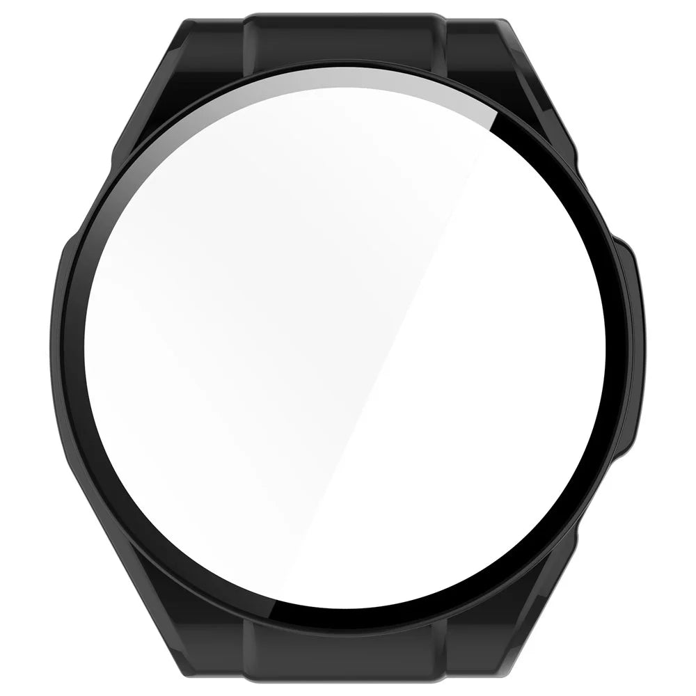 For Haylou Watch R8 Watch Case PC Protective Cover with Tempered Glass Screen Film - Black - 4