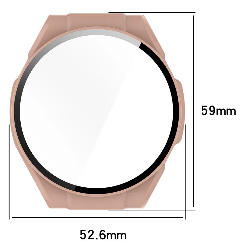 For Haylou Watch R8 Watch Case PC Protective Cover with Tempered Glass Screen Film - Black - 7