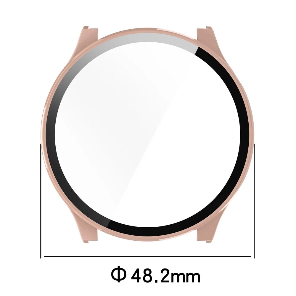 For Haylou Solar Plus RT3 / LS16 Hard PC Watch Protective Cover with Built-In Tempered Glass Screen Protector - Black - 7